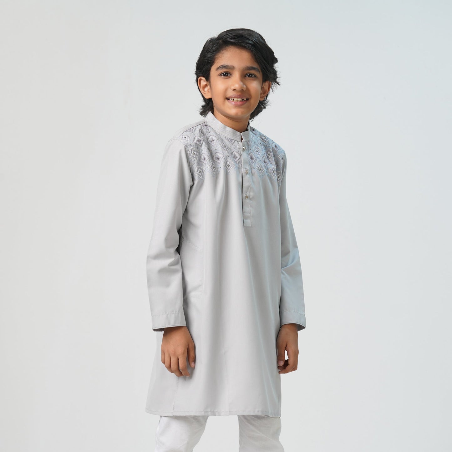 Boys Light Silver Panjabi
