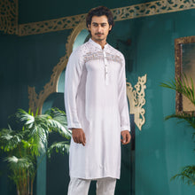 Load image into Gallery viewer, Men&#39;s White Striped Panjabi
