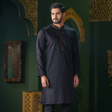 Load image into Gallery viewer, Mens Black Embroidered Panjabi
