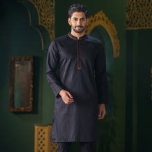 Load image into Gallery viewer, Mens Black Embroidered Panjabi
