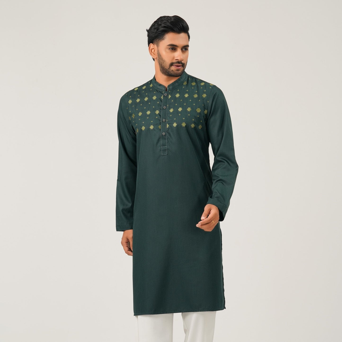 Mens Green Embroidery Panjabi