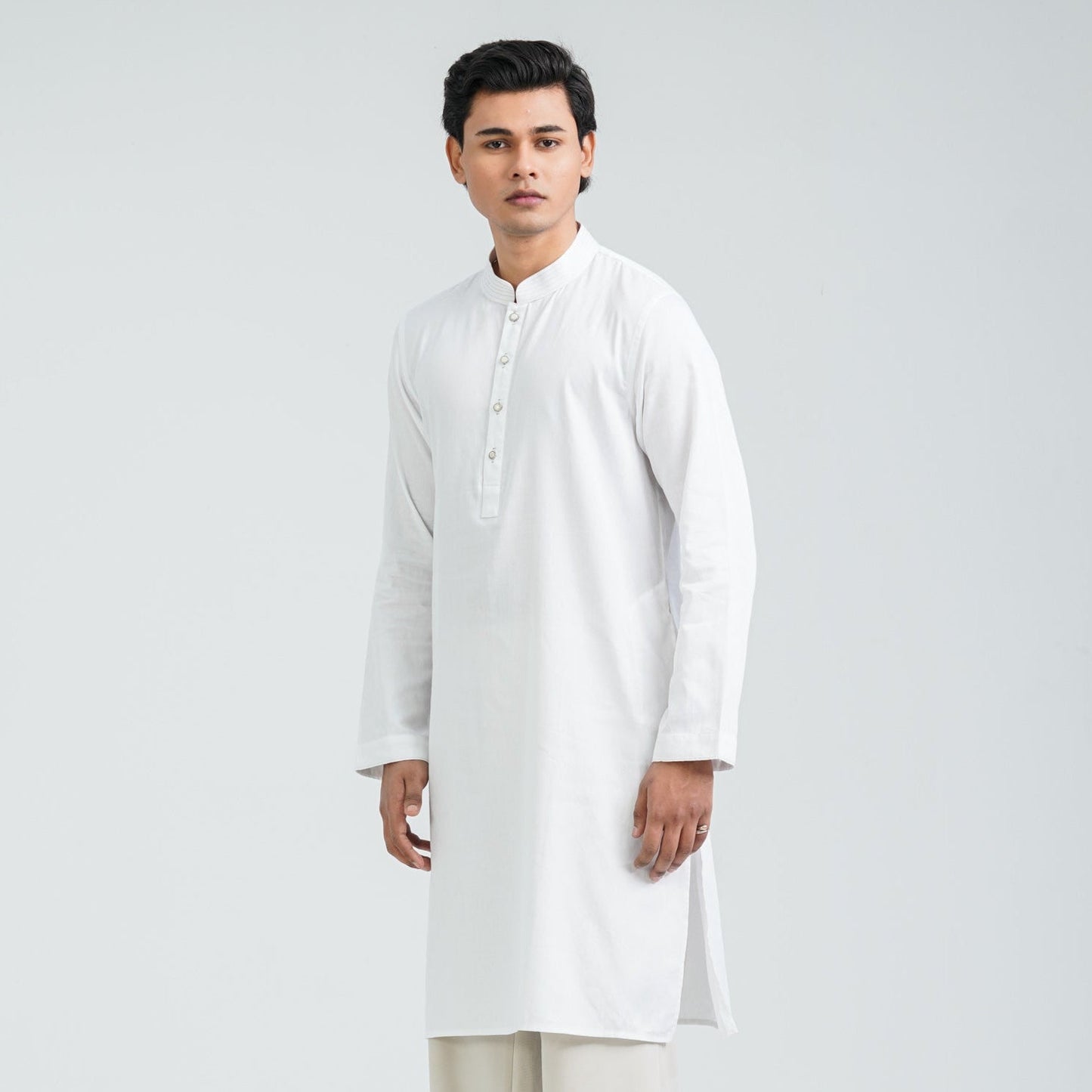 Men’s White Cotton Panjabi