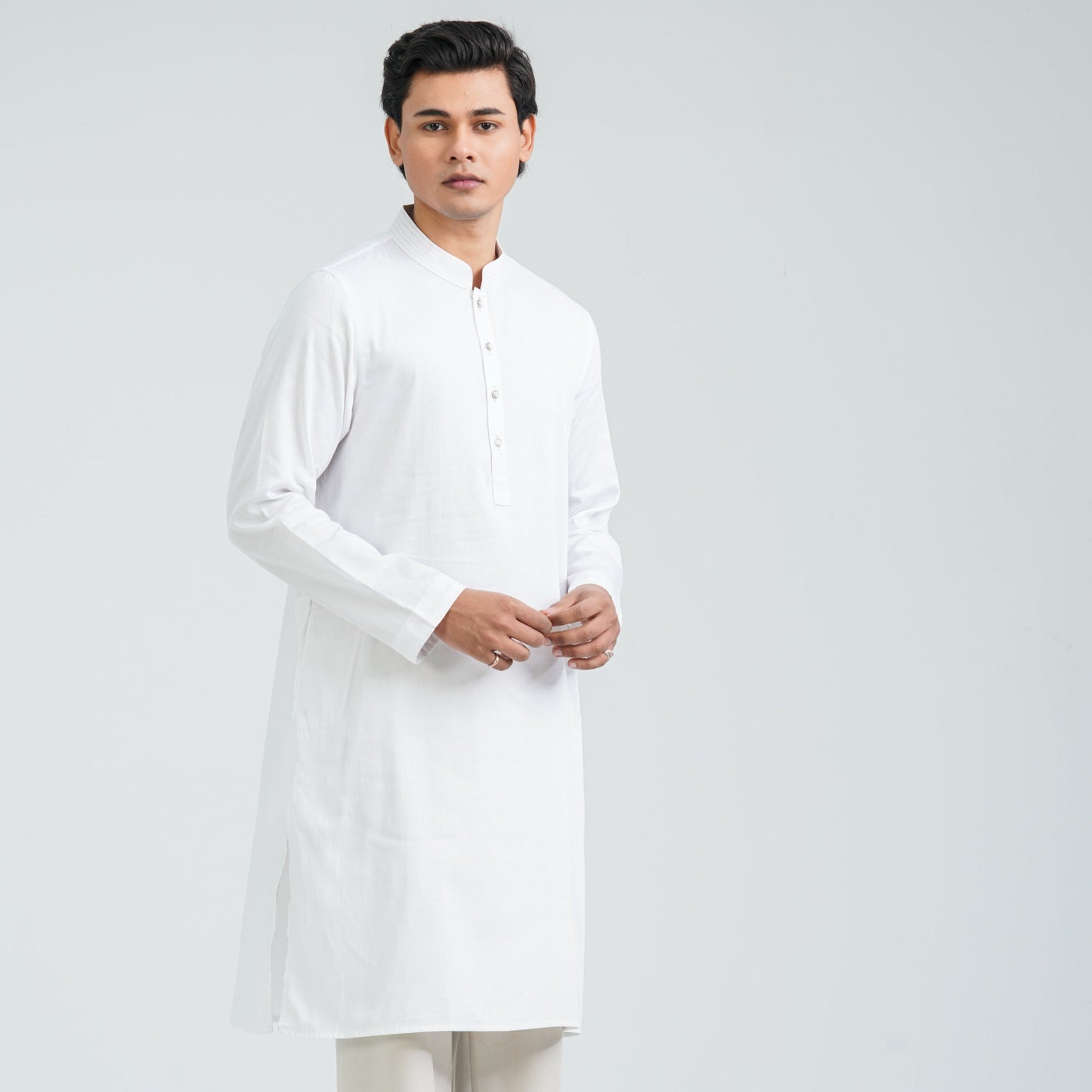 Men’s White Cotton Panjabi