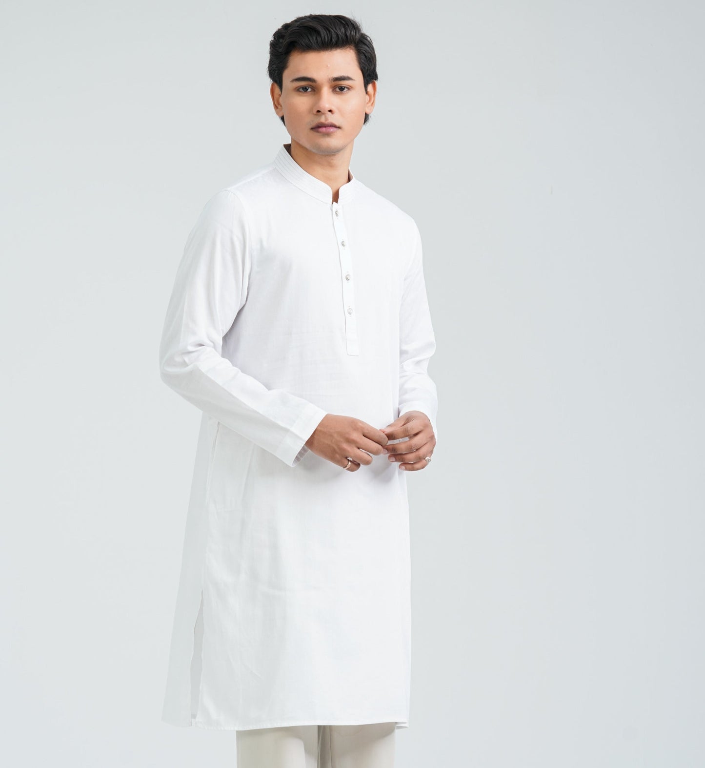 Men’s White Cotton Panjabi