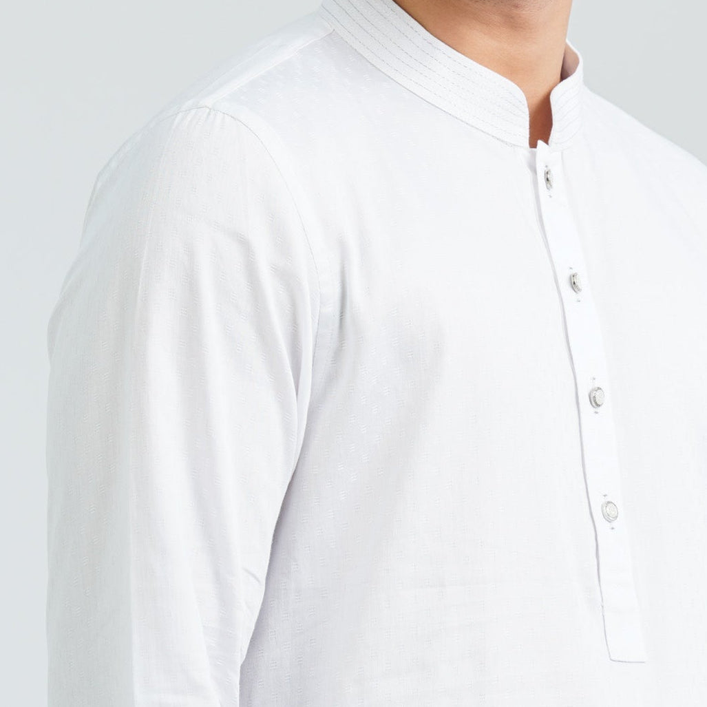 Men’s White Cotton Panjabi