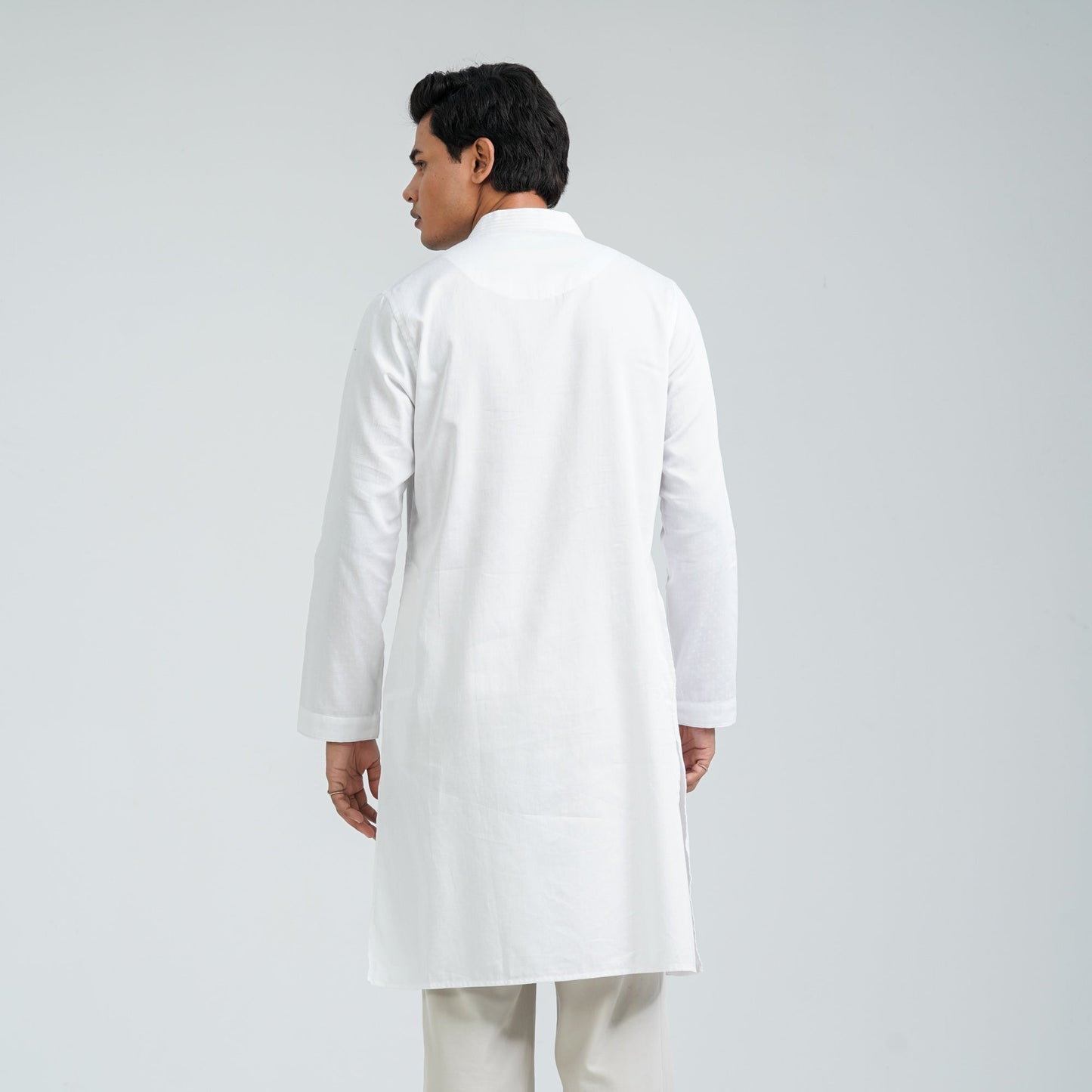 Men’s White Cotton Panjabi