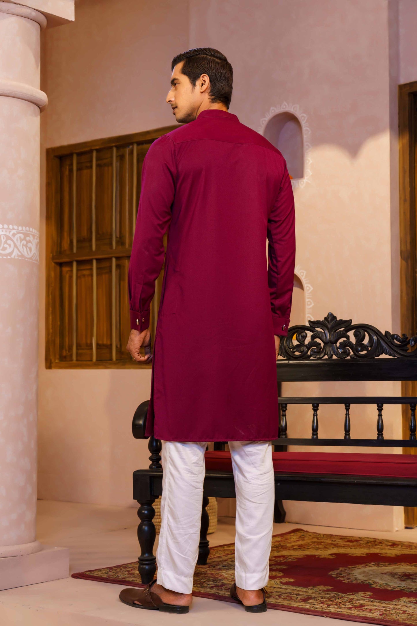 MENS PREMIUM PANJABI- PINK PURPLE