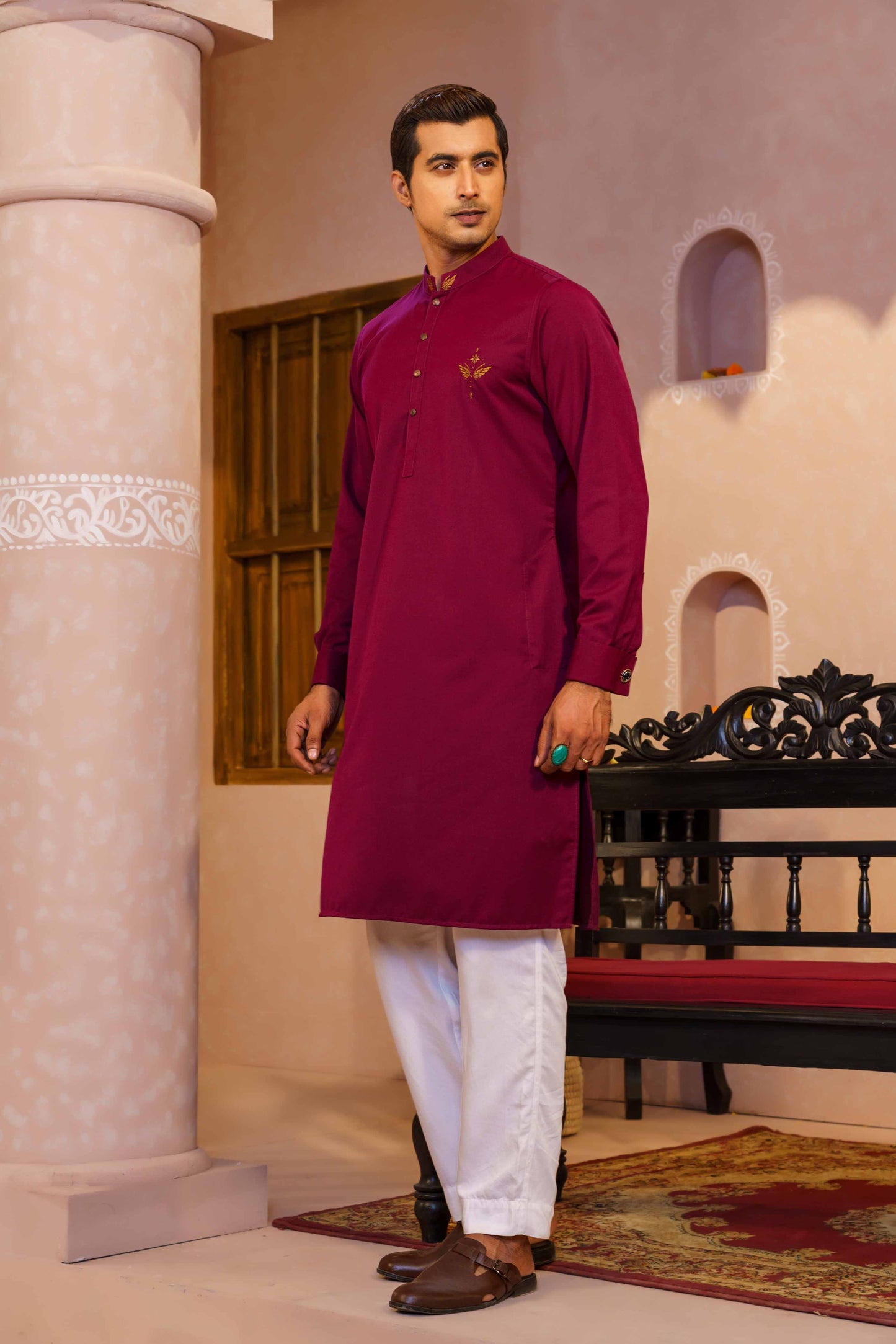MENS PREMIUM PANJABI- PINK PURPLE