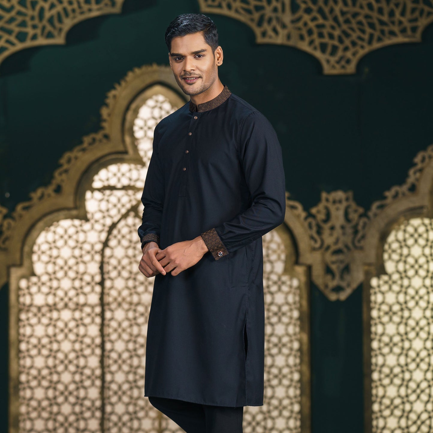 MENS PREMIUM PANJABI-Black Crow