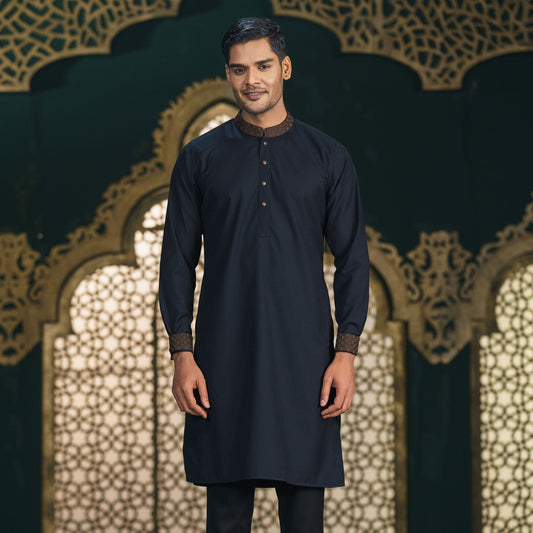 MENS PREMIUM PANJABI-Black Crow