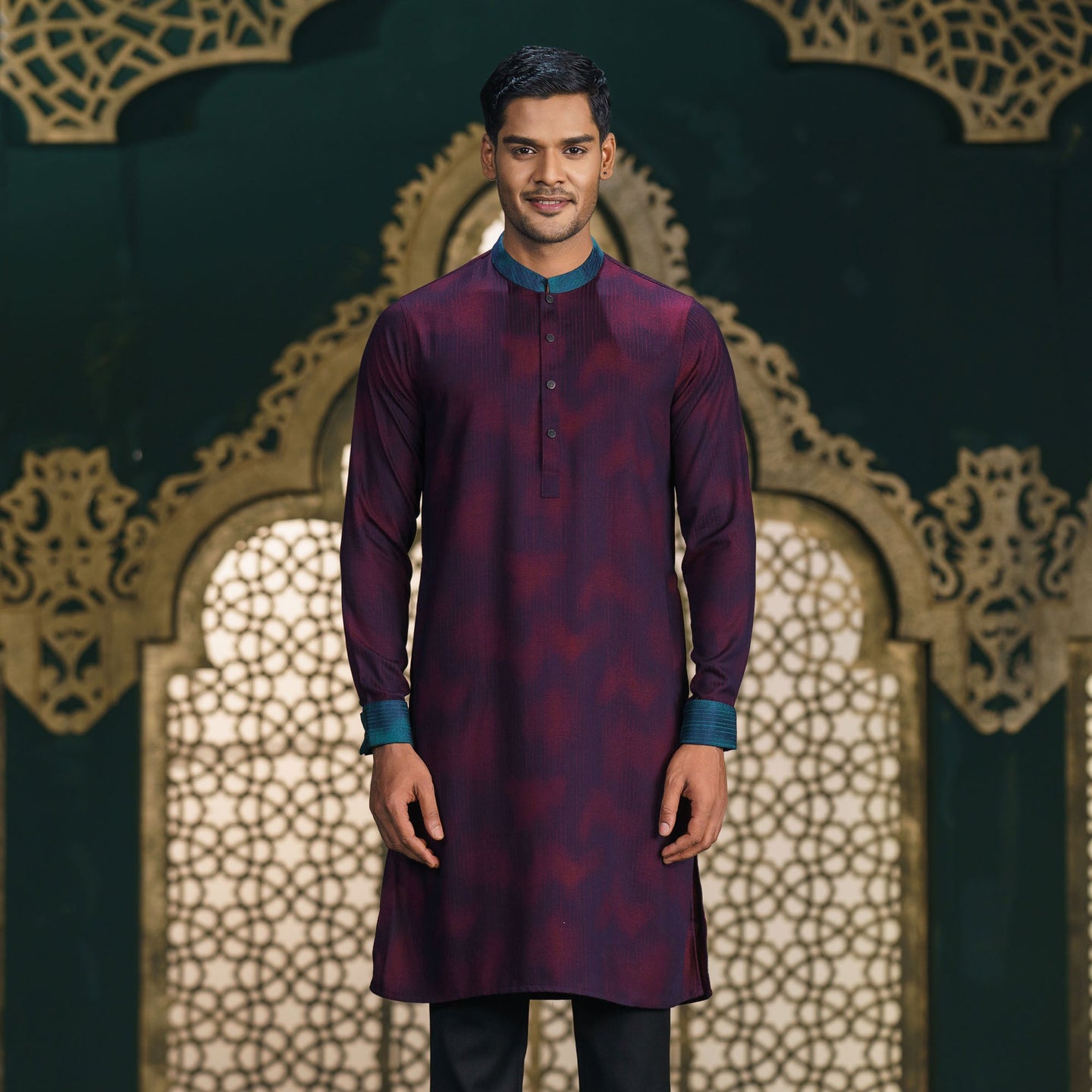 MENS PREMIUM PANJABI-Purple Red