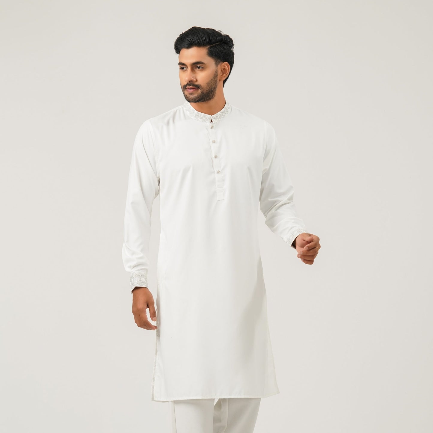 Mens White Premium Panjabi