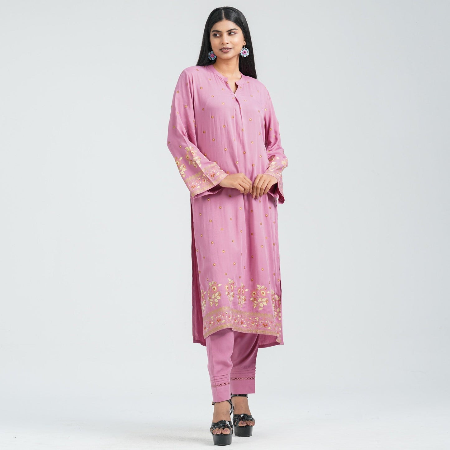 Womenâ€™s Pink Blended Fabric Two Piece