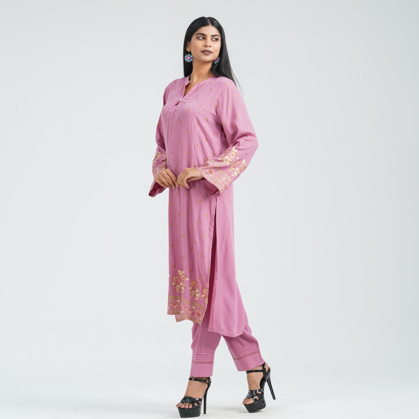 Womenâ€™s Pink Blended Fabric Two Piece