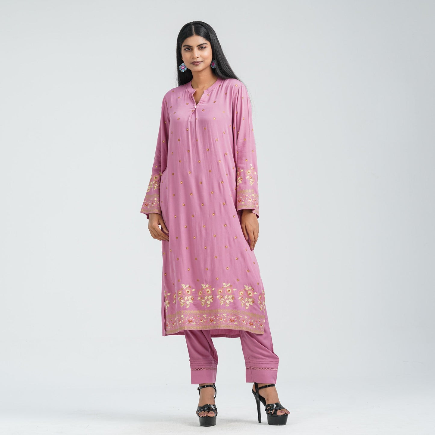 Womenâ€™s Pink Blended Fabric Two Piece