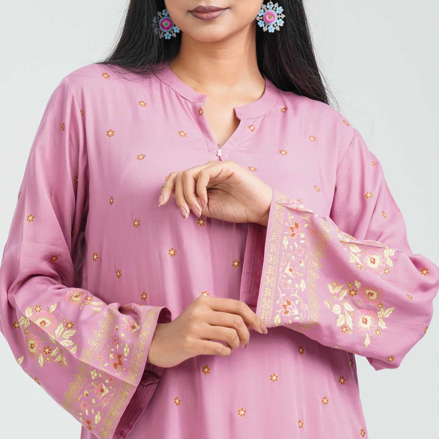 Womenâ€™s Pink Blended Fabric Two Piece