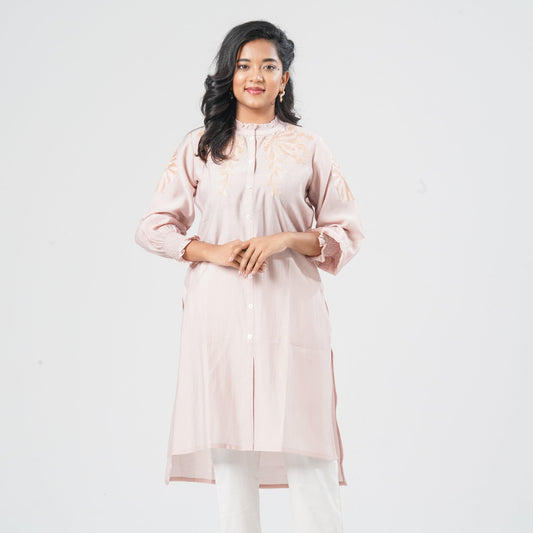 Women’s Peach Embroidered Two Piece Set