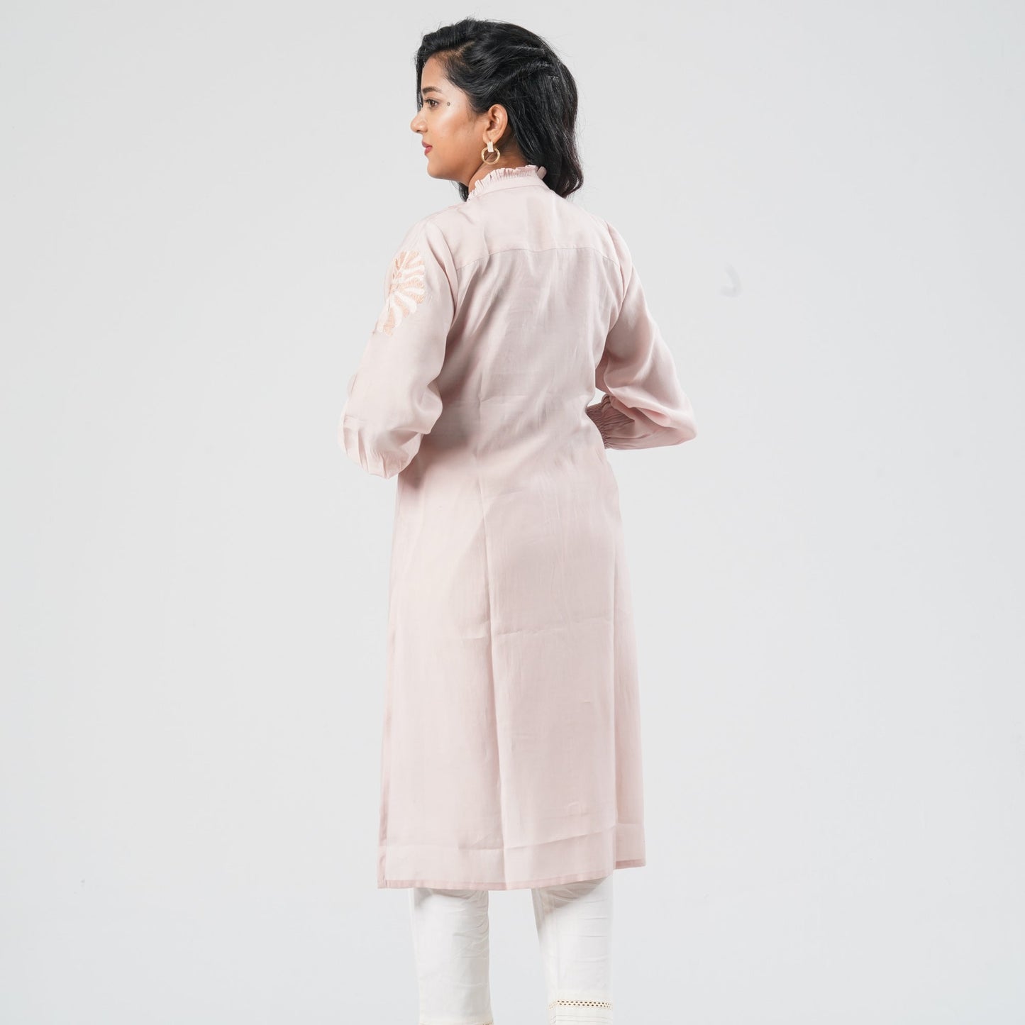 Women’s Peach Embroidered Two Piece Set