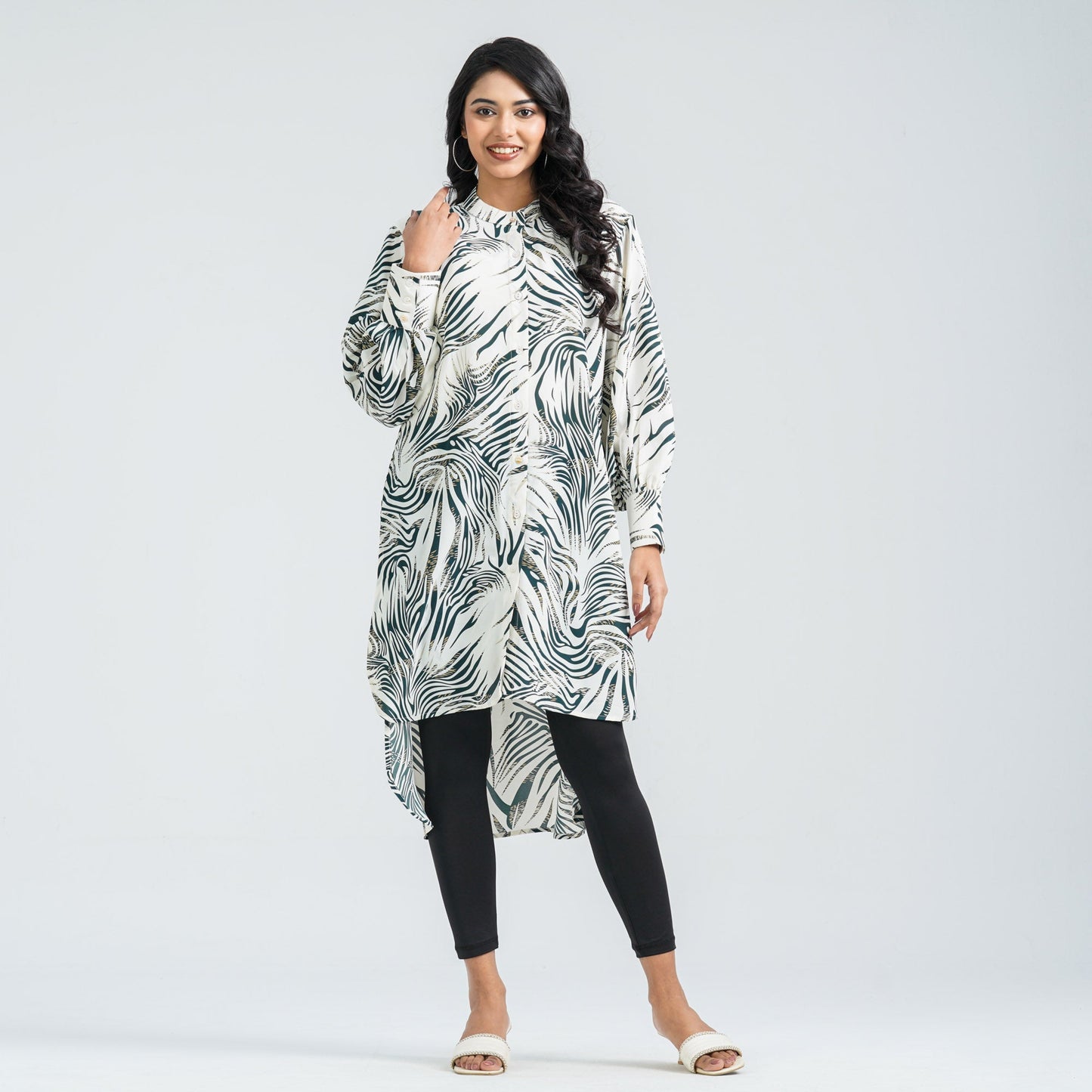 Women's Off White Casual Blended Shirt