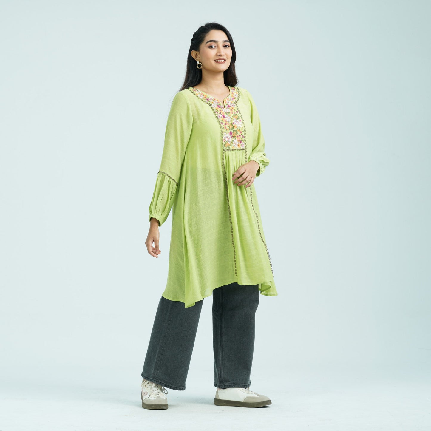 Women’s Lemon Embroidered Cotton Top