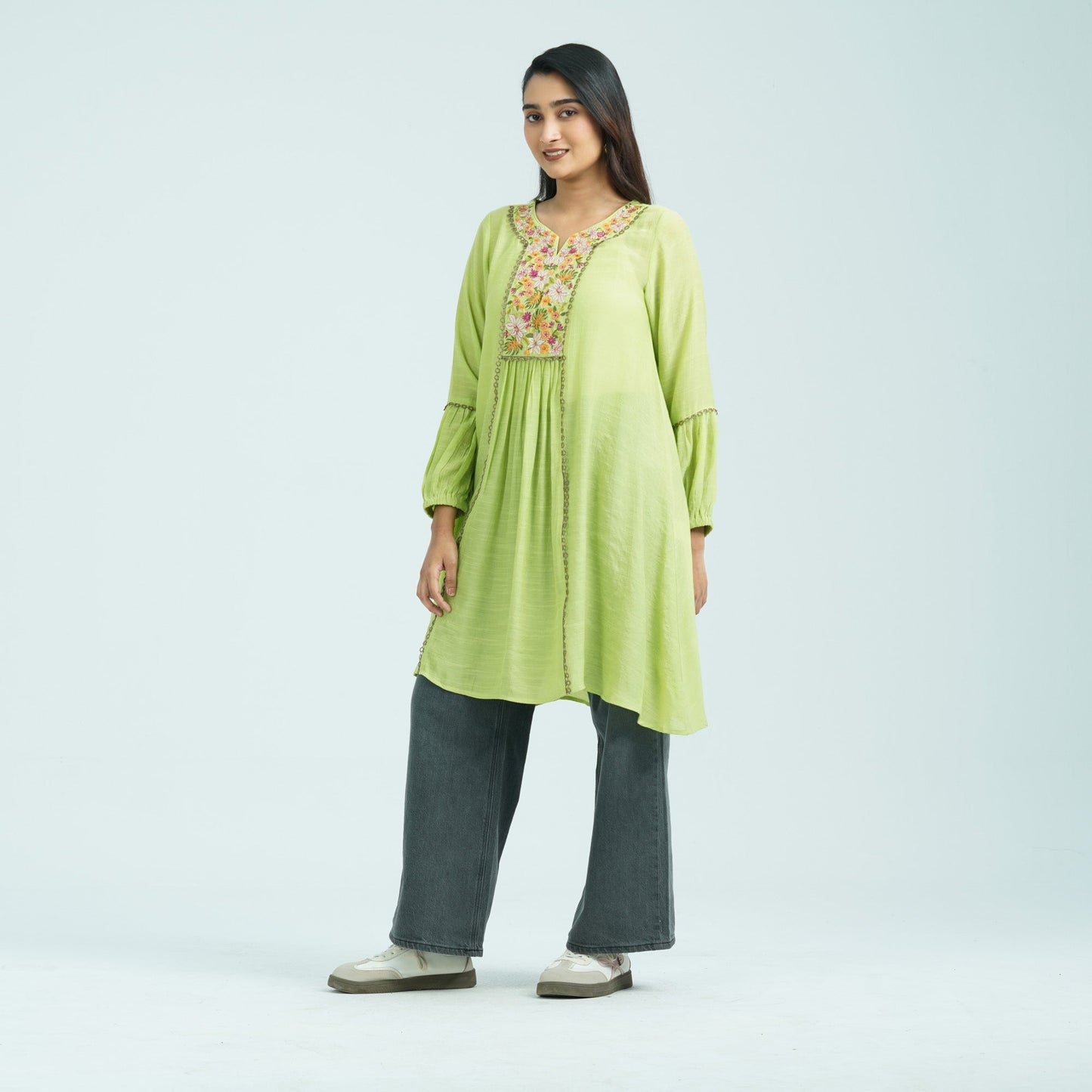 Women’s Lemon Embroidered Cotton Top