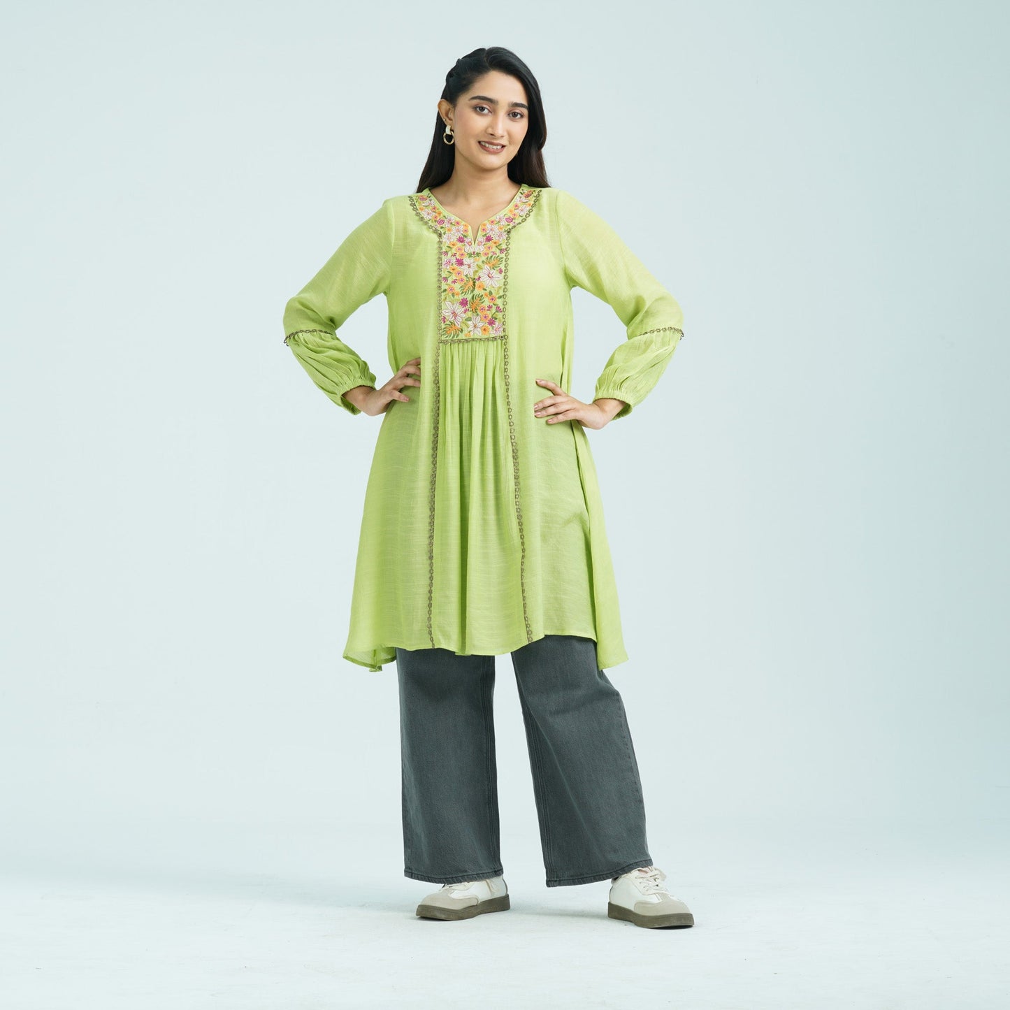 Women’s Lemon Embroidered Cotton Top
