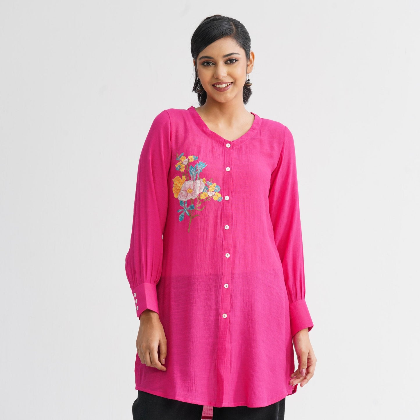 Womenâ€™s Pink Embroidered Top