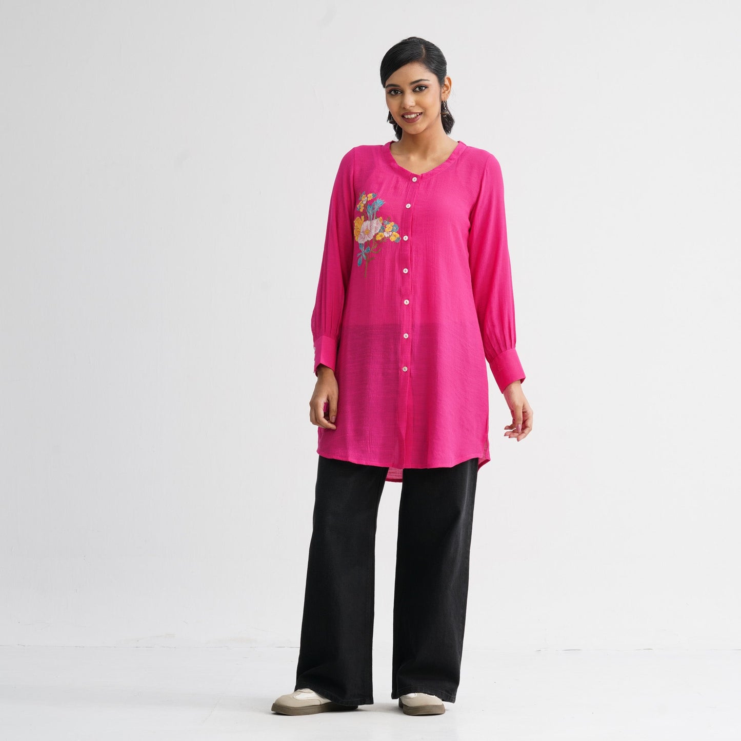 Womenâ€™s Pink Embroidered Top