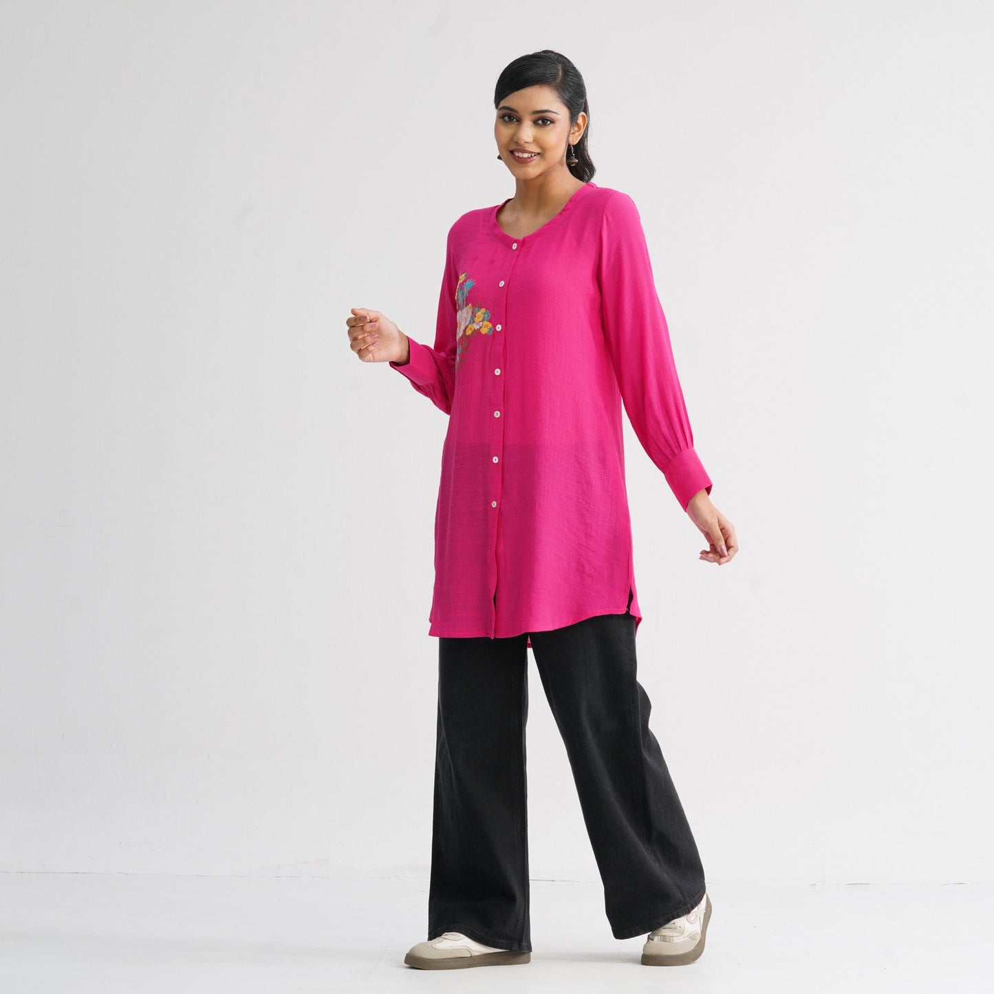 Womenâ€™s Pink Embroidered Top