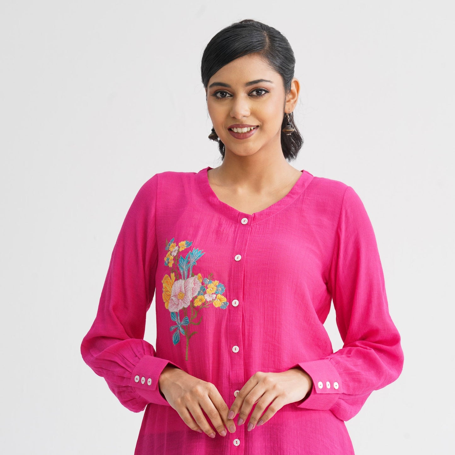 Womenâ€™s Pink Embroidered Top