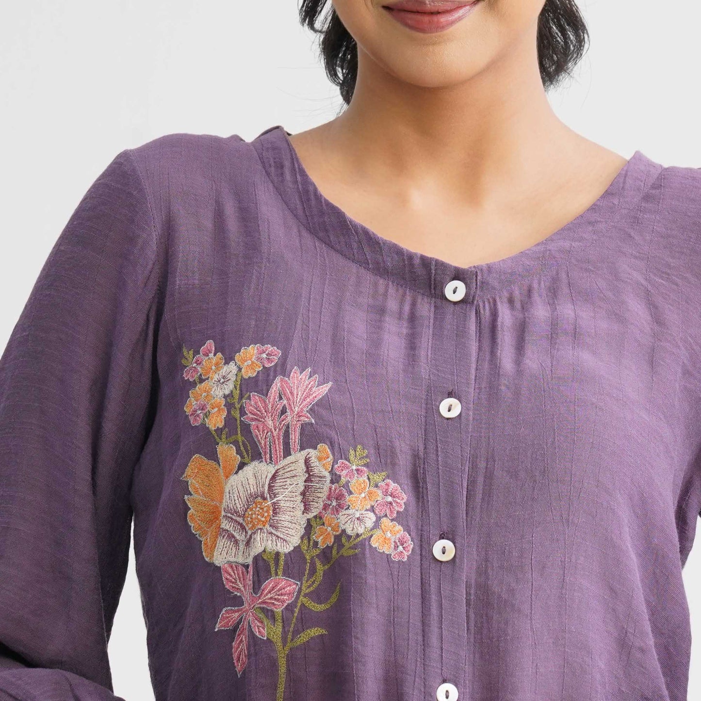 Womenâ€™s Purple Embroidered Top