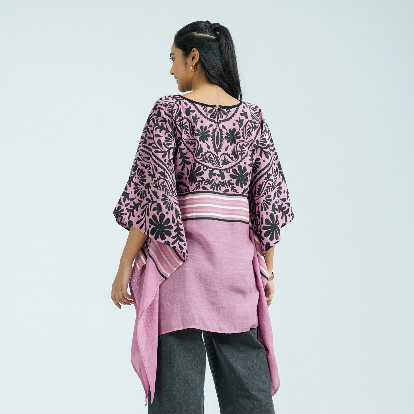 Women’s Floral Pink Mirror Kaftan Top