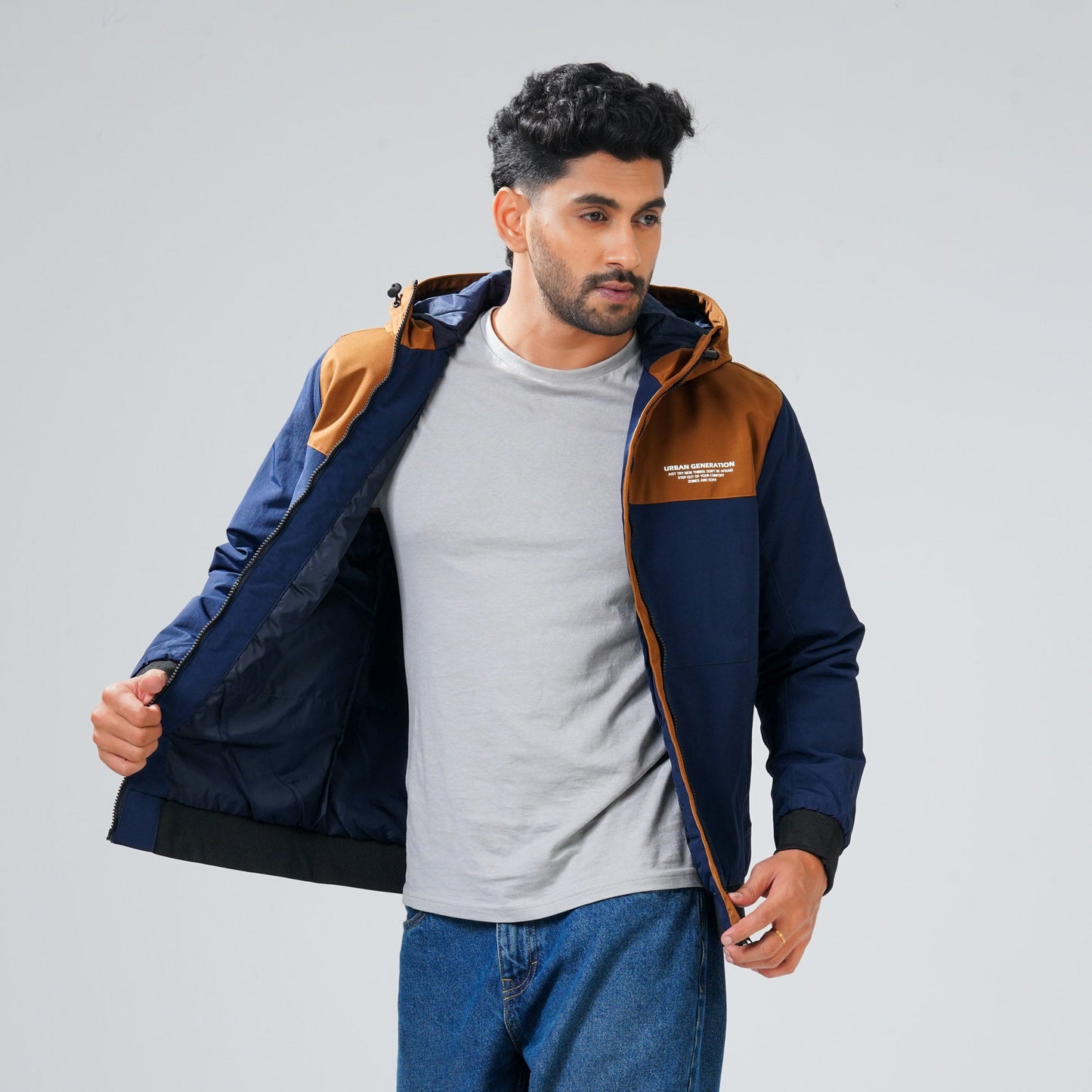 Mens Navy & Khaki Windbreaker