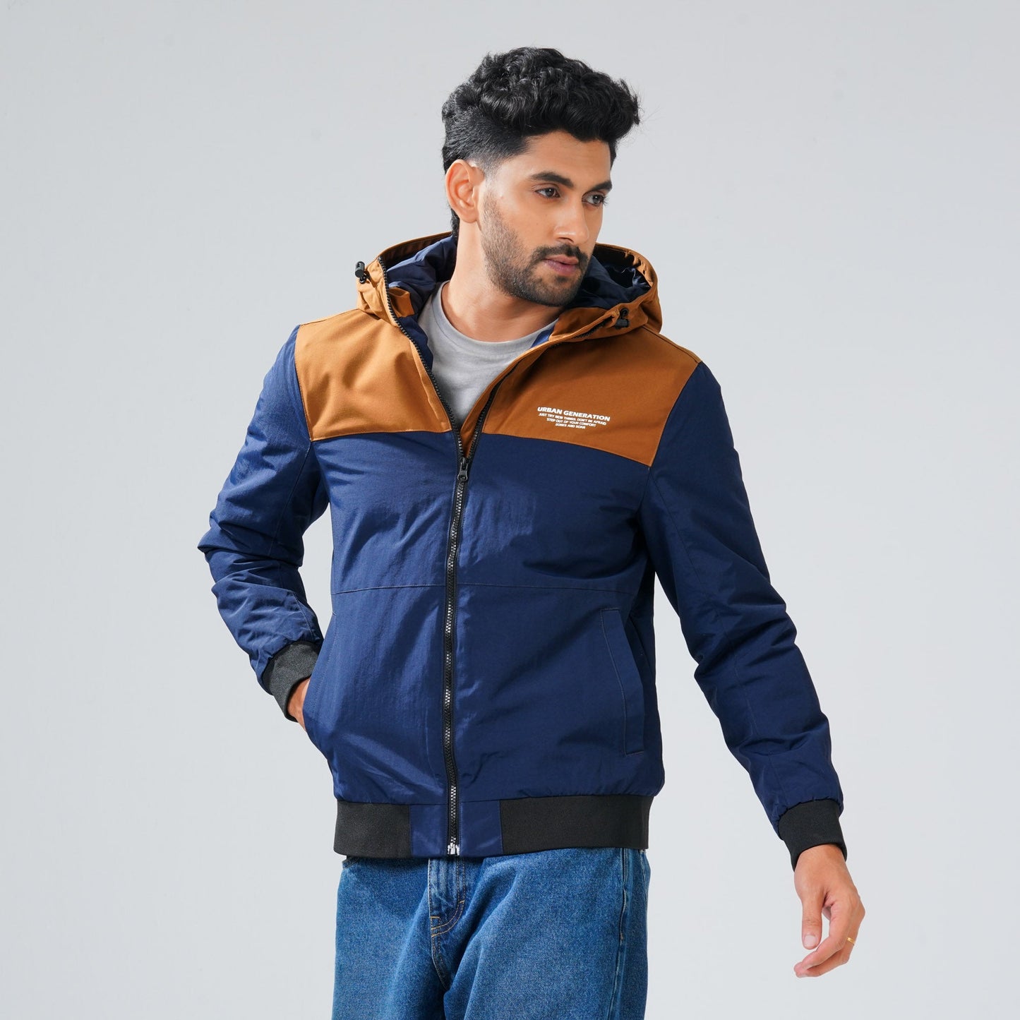 Mens Navy & Khaki Windbreaker