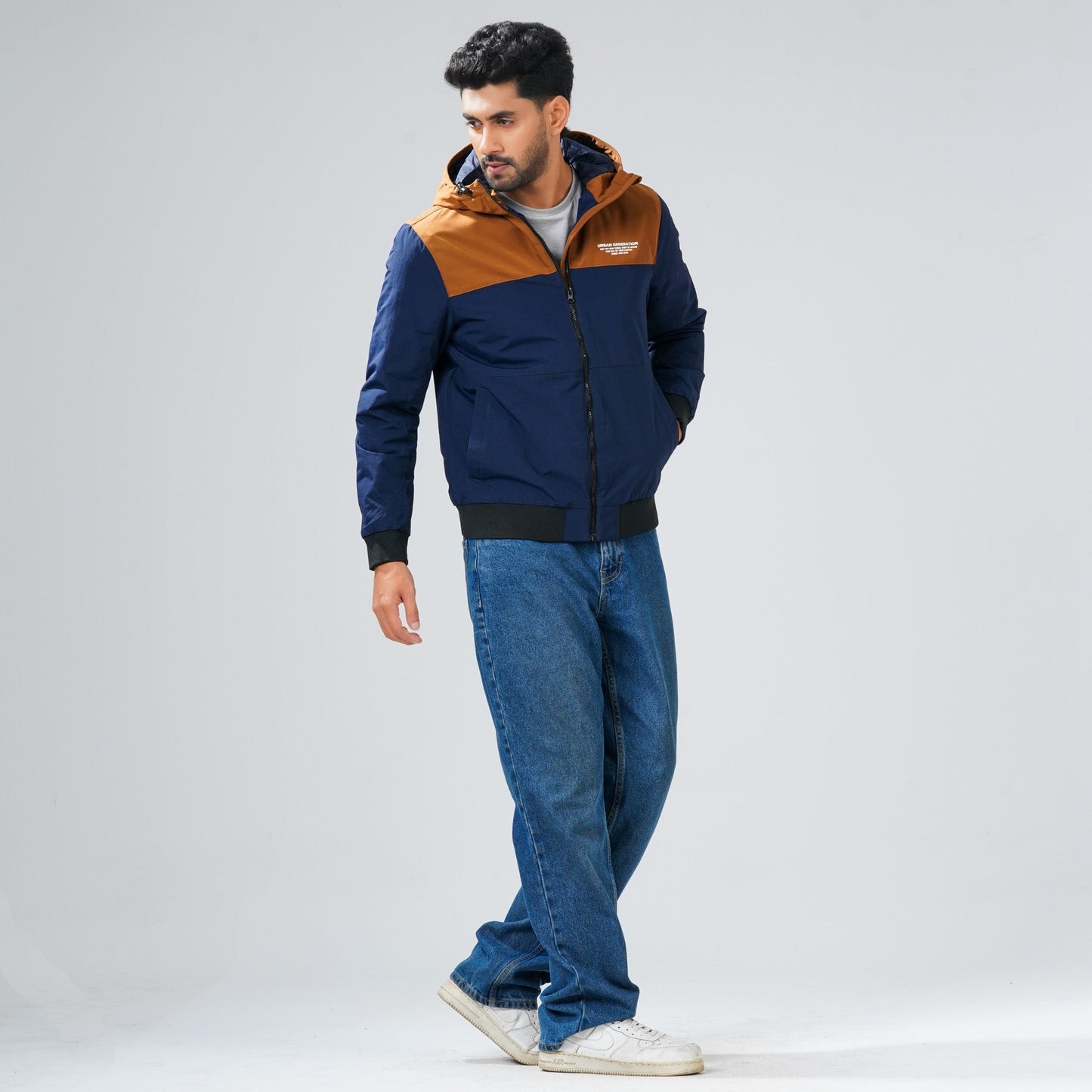 Mens Navy & Khaki Windbreaker