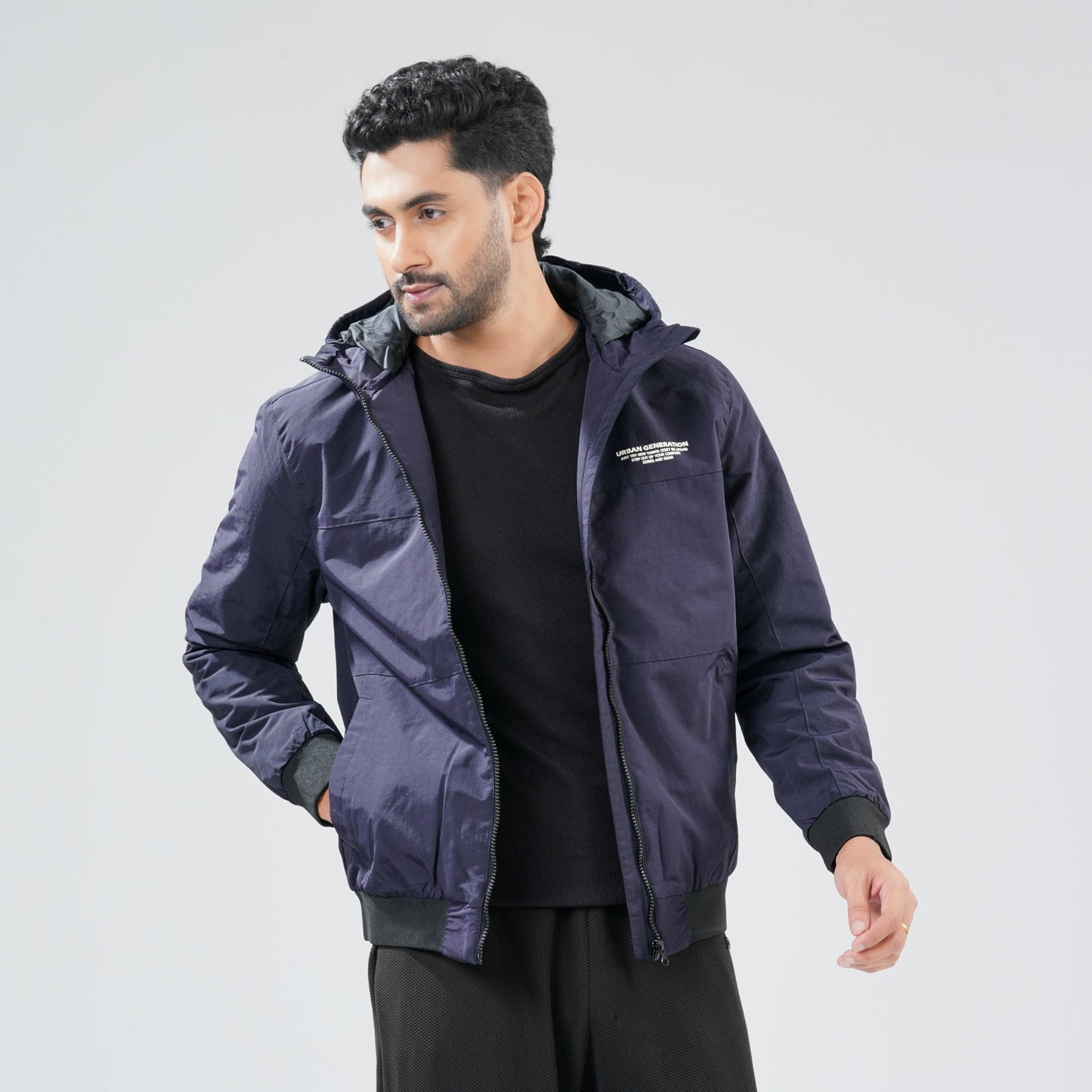 Mens Navy Windbreaker