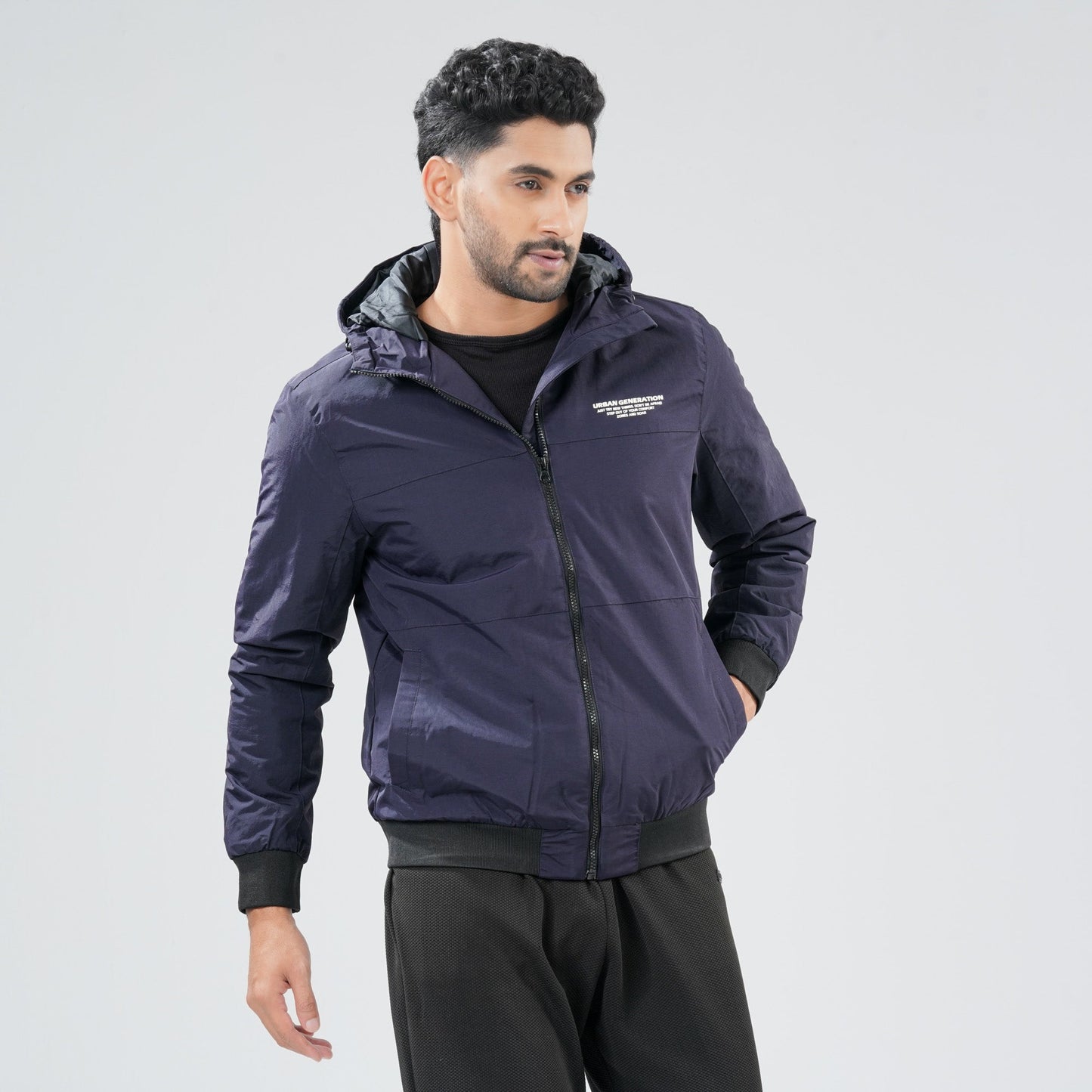 Mens Navy Windbreaker