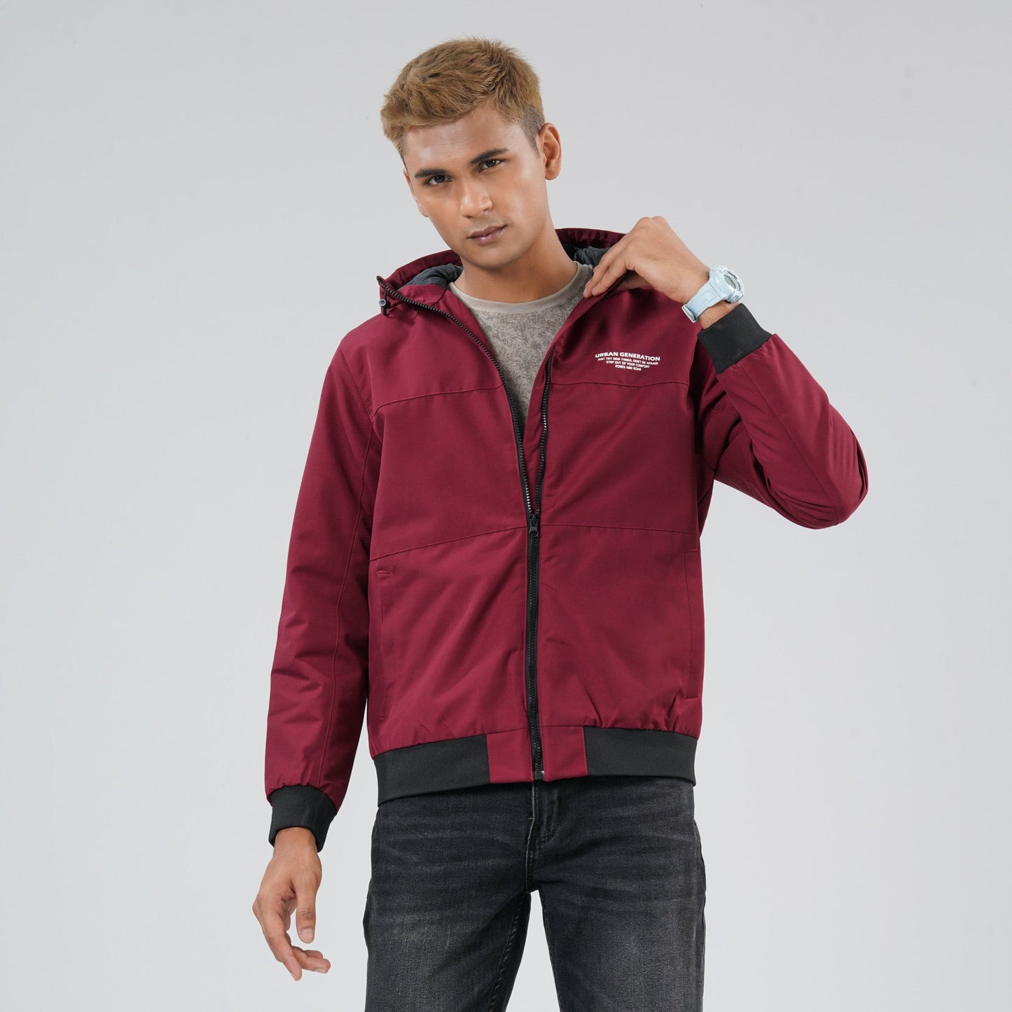 Mens Red Windbreaker