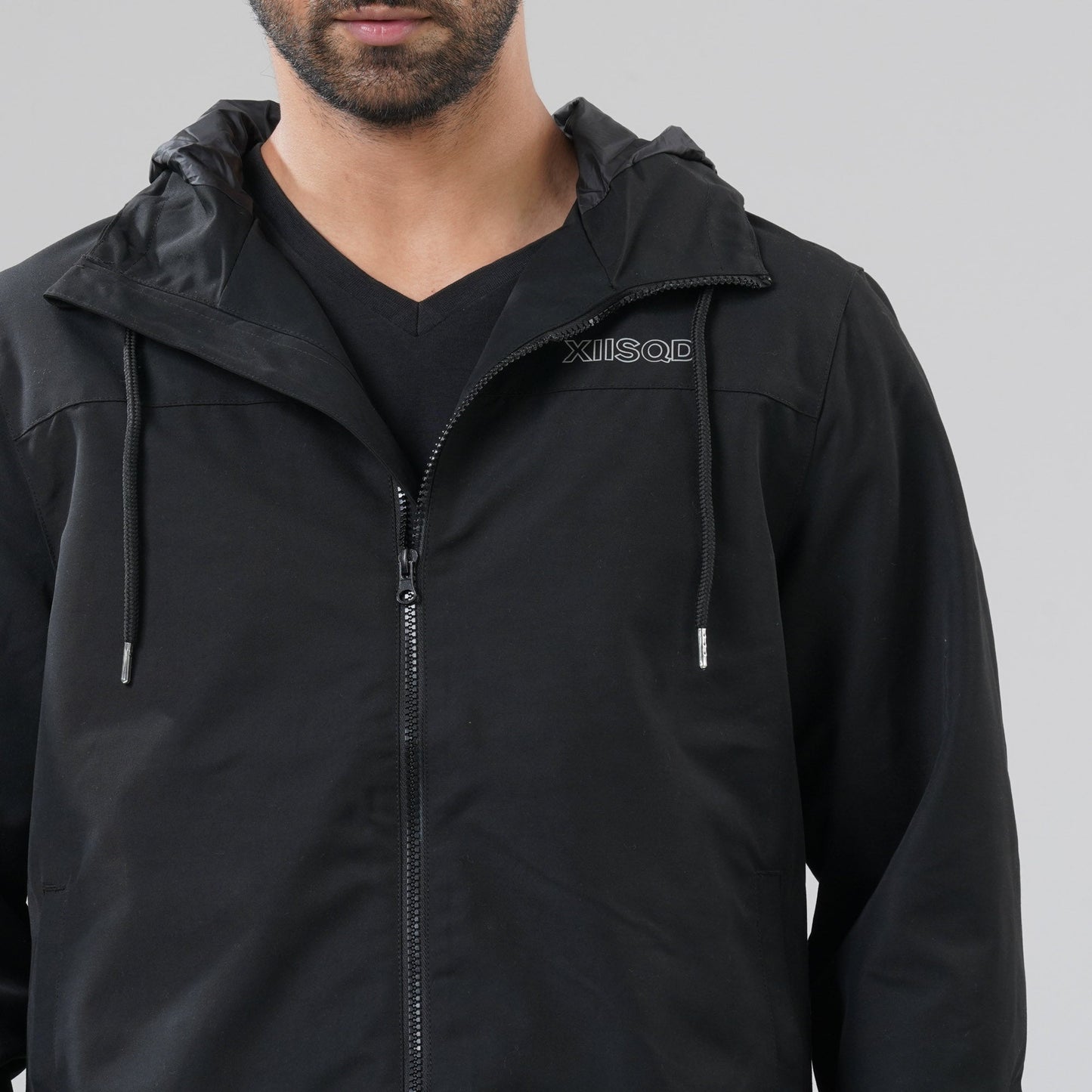 Mens Black Windbreaker