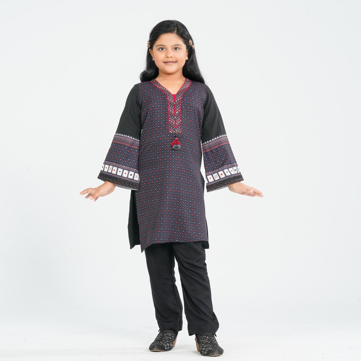 Girl's Blended Silk Two Piece Set