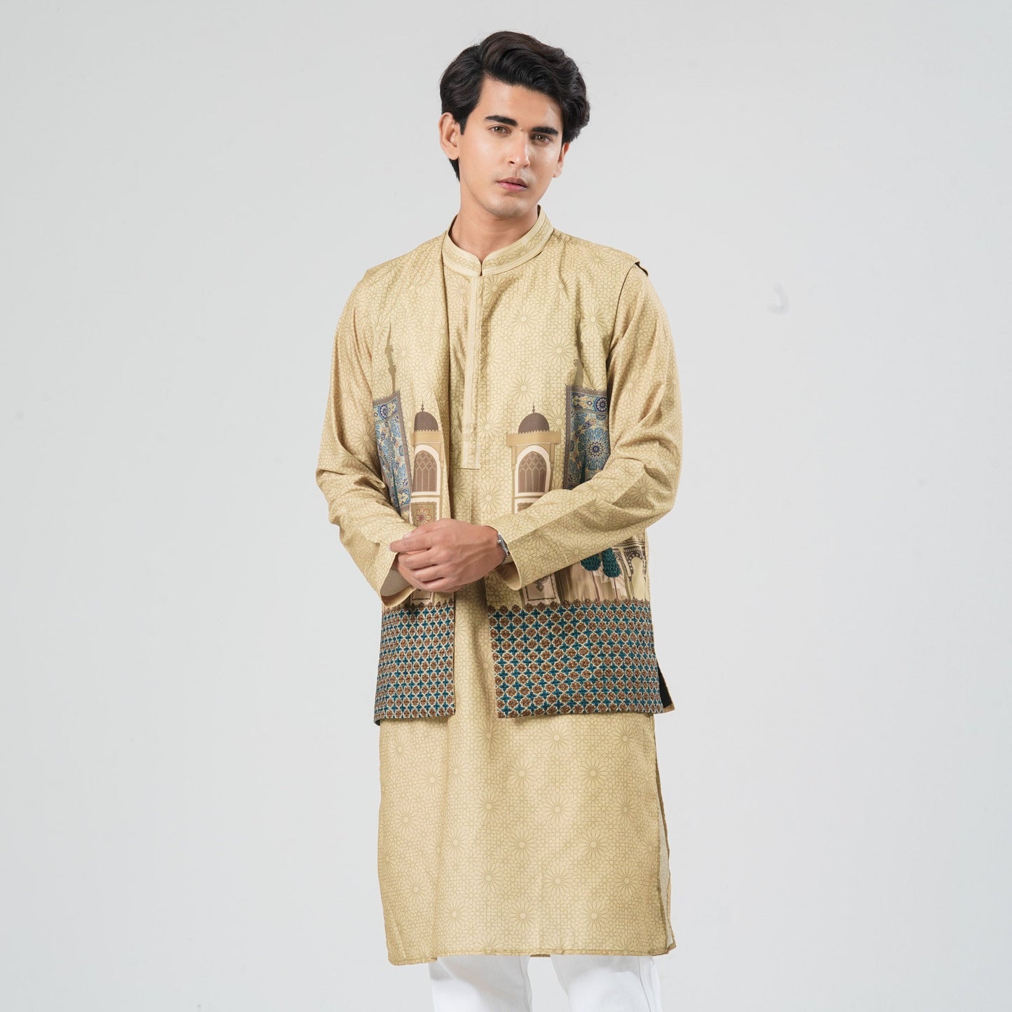Men's Blended Cotton Panjabi Set