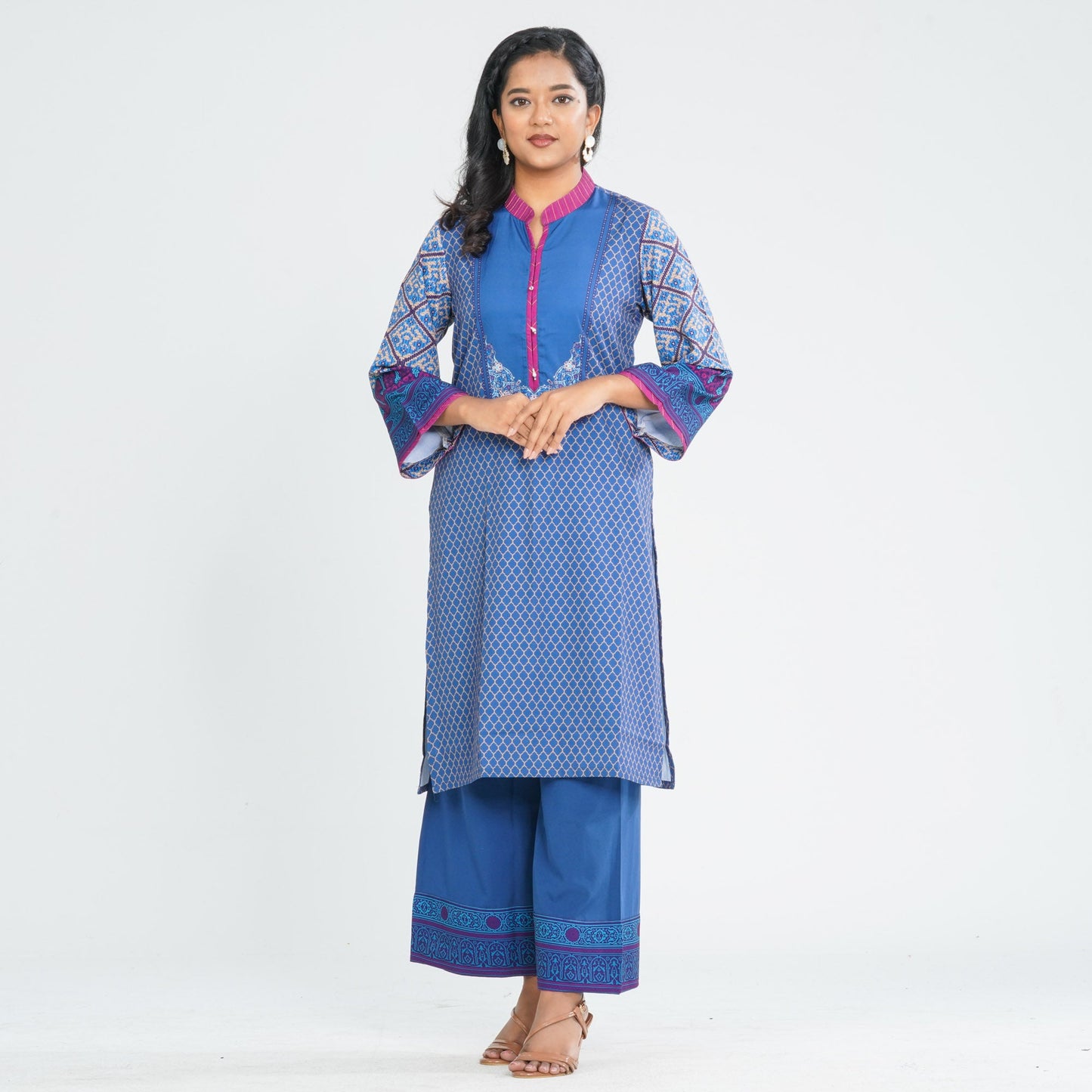 Women Blended Silk Two Piece Set
