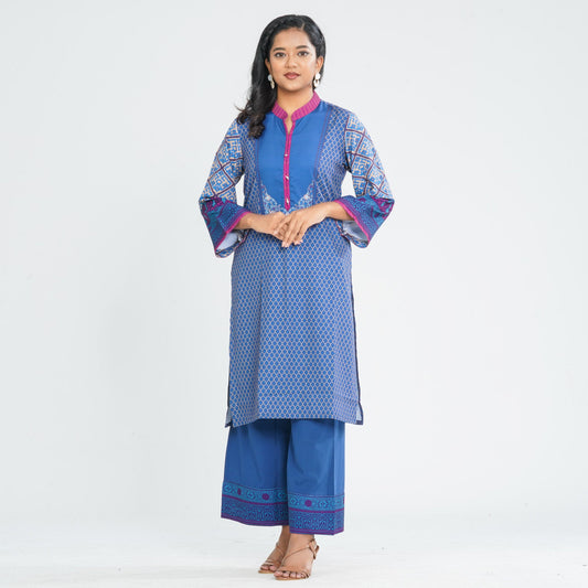 Women Blended Silk Two Piece Set