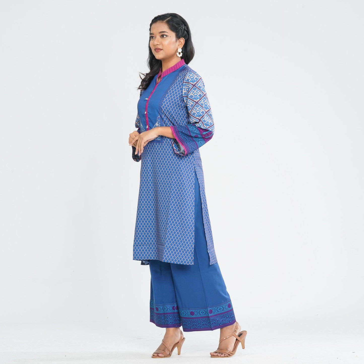 Women Blended Silk Two Piece Set