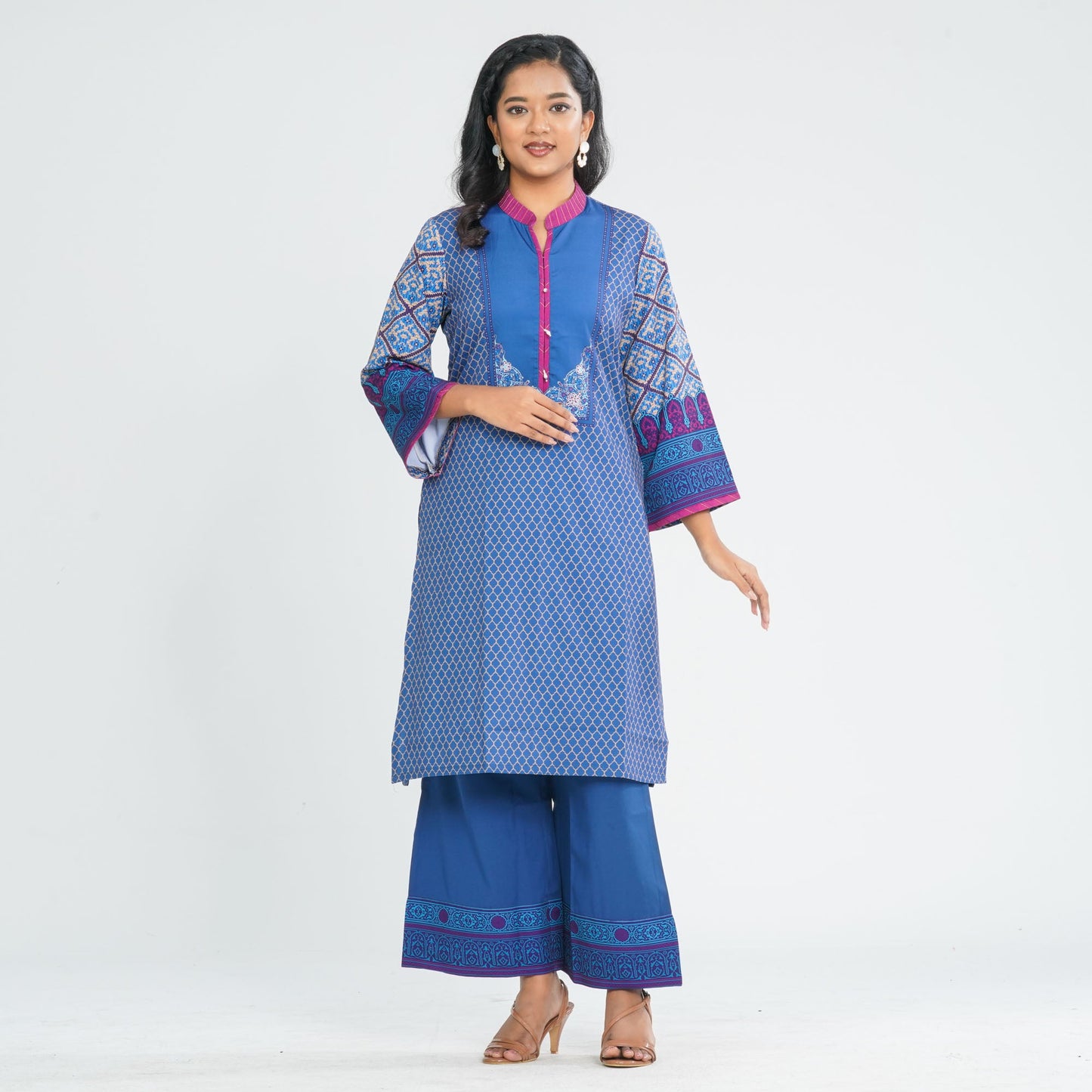 Women Blended Silk Two Piece Set