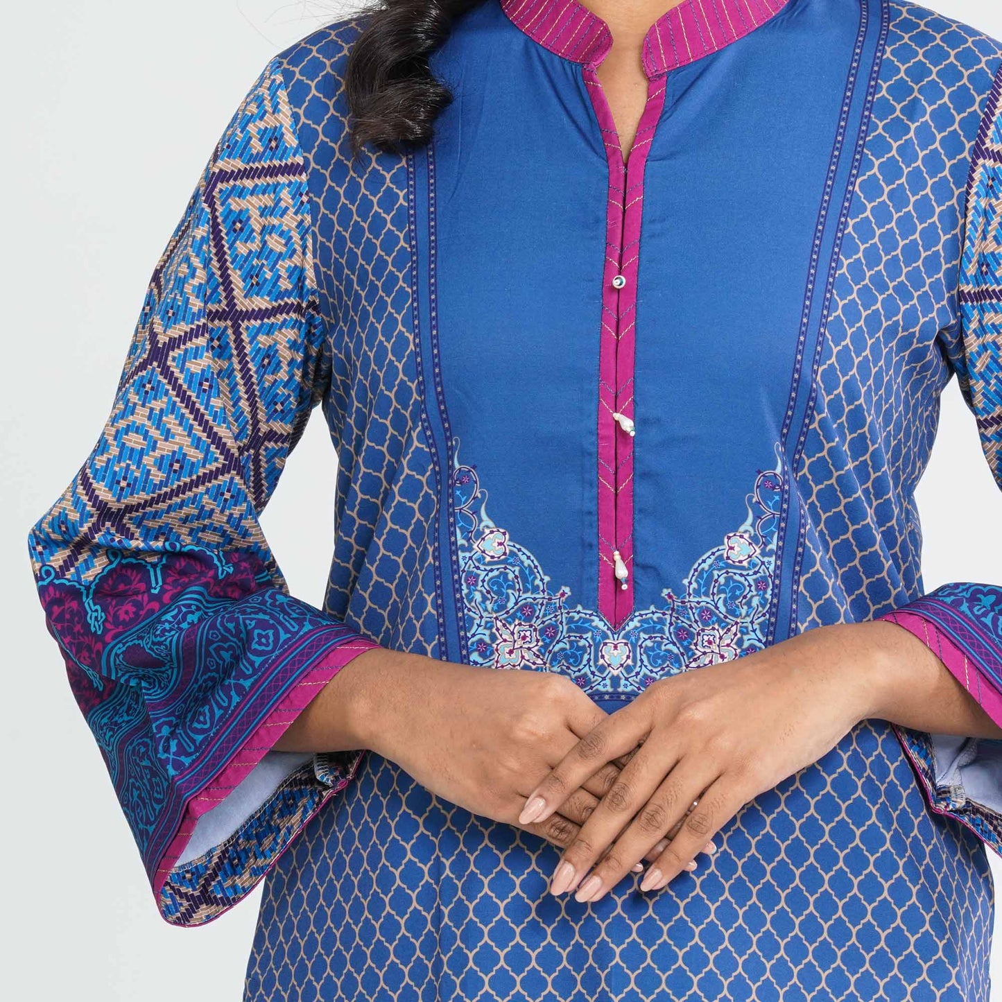 Women Blended Silk Two Piece Set