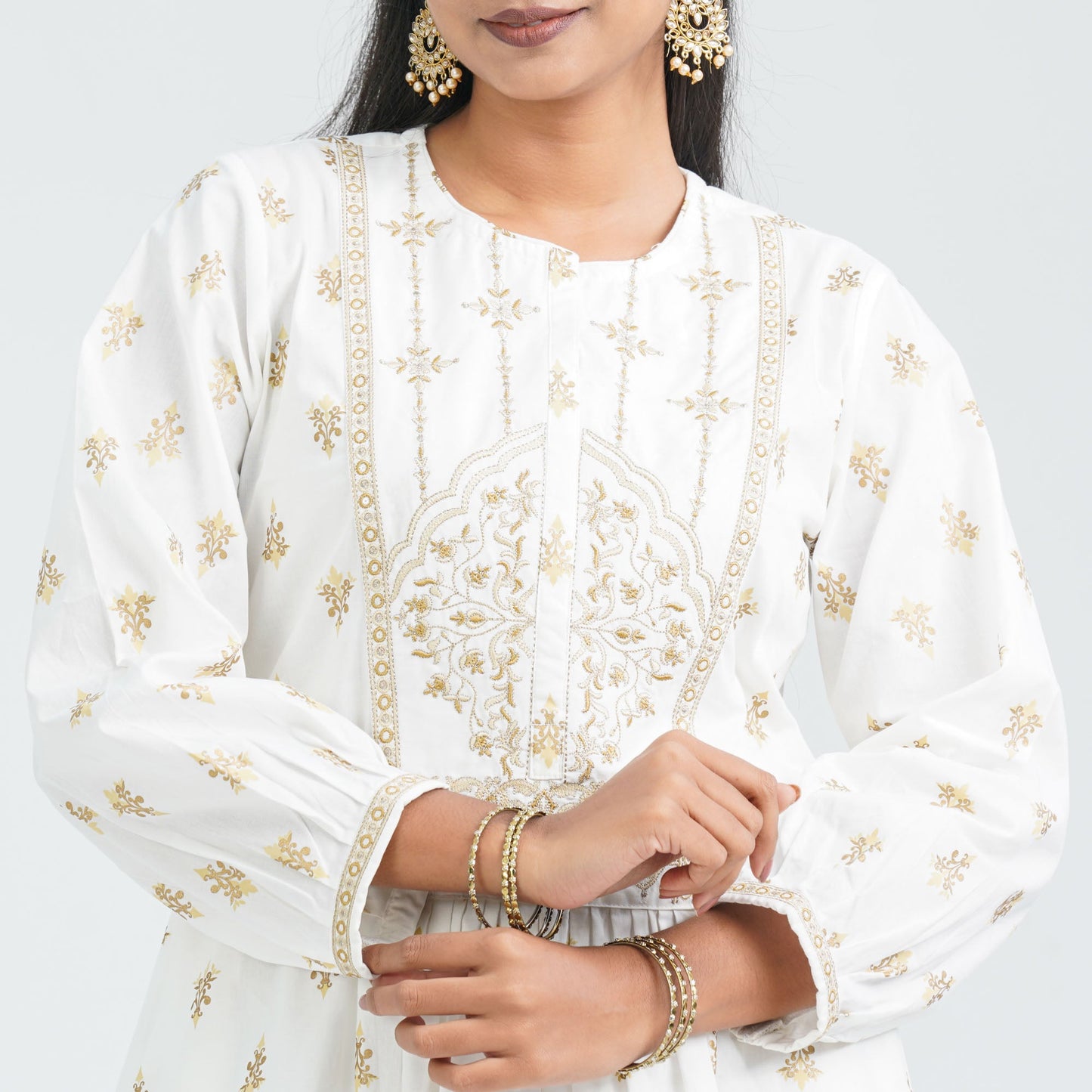 Women’s White Embroidered Two Piece Set