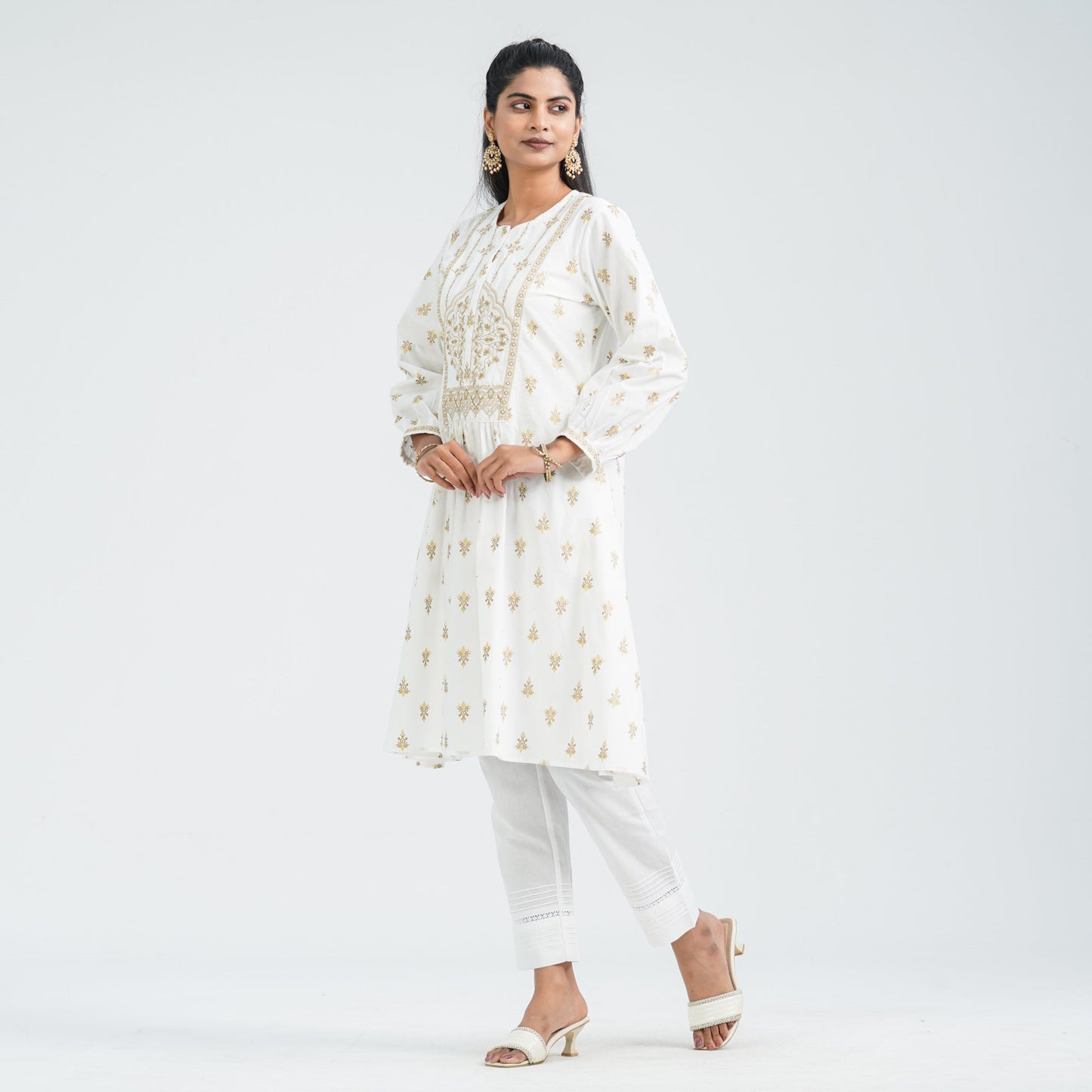 Women’s White Embroidered Two Piece Set