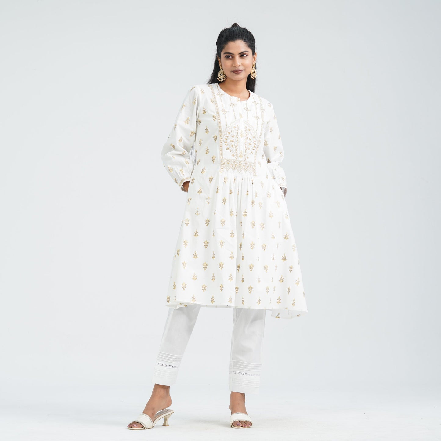 Women’s White Embroidered Two Piece Set