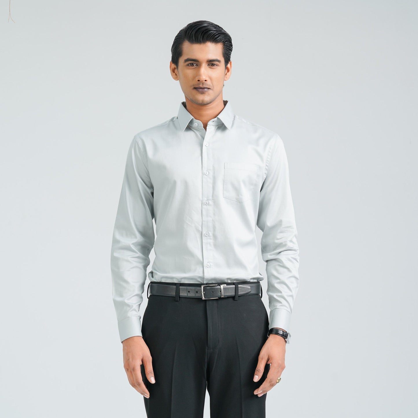 Men’s White Satin Lycra Shirt